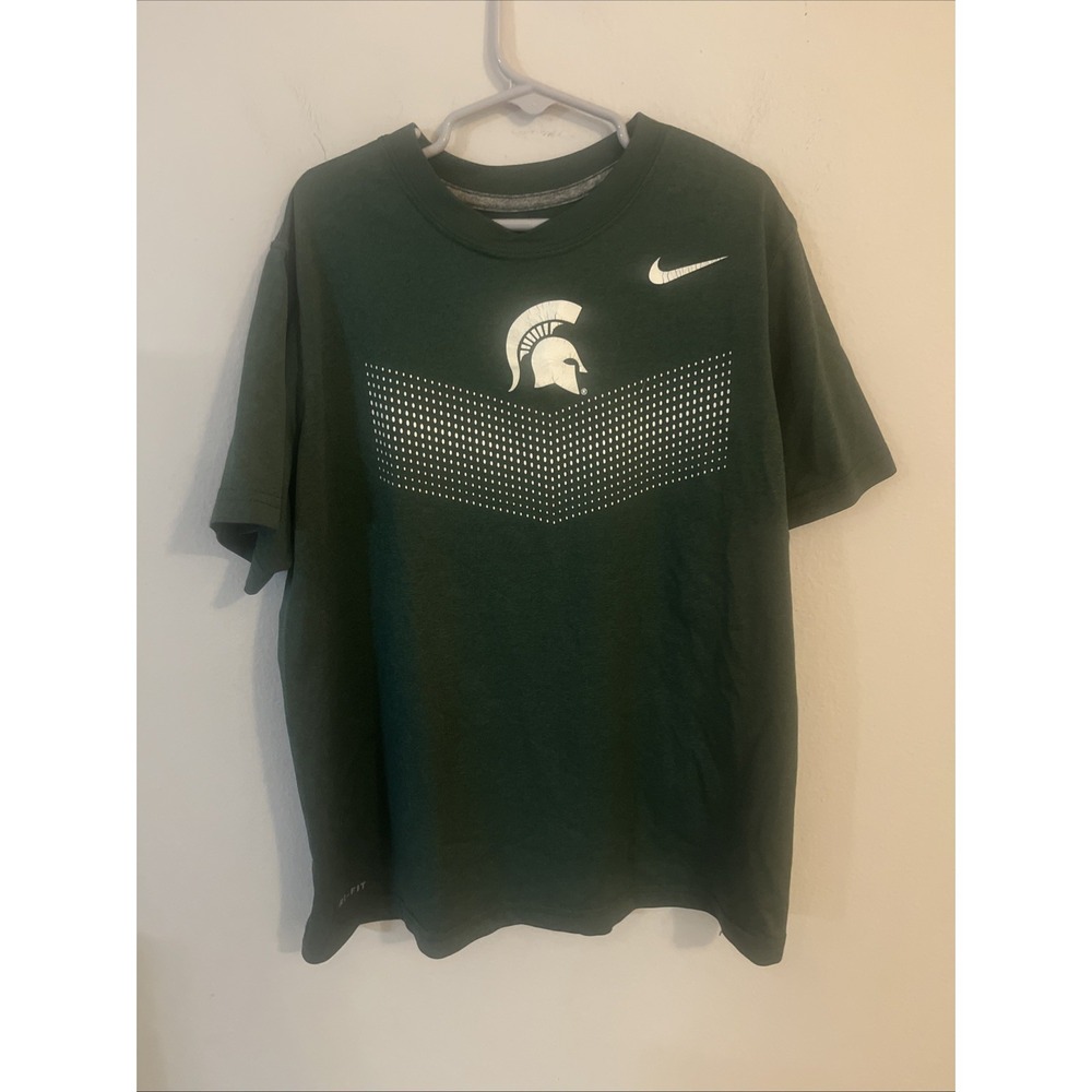 NIKE DRI‎ FIT YOUTH MEDIUM GREEN SPARTAN TSHIRT